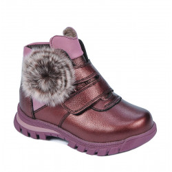 Bottes enfants petits 104c bordeaux nacré combiné