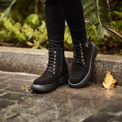 Bottes femme 3372 noir velours lifestyle