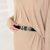 Ceinture femme 13m croco noir brillant