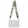 Bretelle (sangle) 101g multicolore + cuir vert