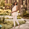 Baskets femme 6046 poudre nacrée lifestyle