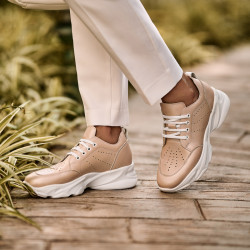 Baskets femme 6046 poudre nacrée lifestyle