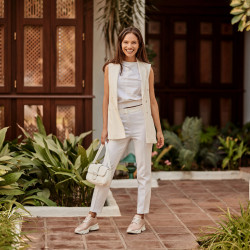 Baskets femme 6046 poudre nacrée lifestyle