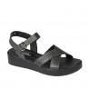 Sandales femme 5049-1 noir métallisé