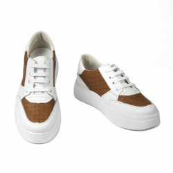 Chaussures de sport femme 6059 blanc+camel