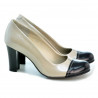 Chaussures élégantes femme 1213 vernis beige+noir