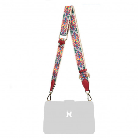 Sangle d'épaule (sangle) 102g multicolore+rouge