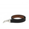 Ceinture femme 22m bicolore biz noir+marron