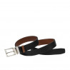 Ceinture femme 22m bicolore biz noir+marron