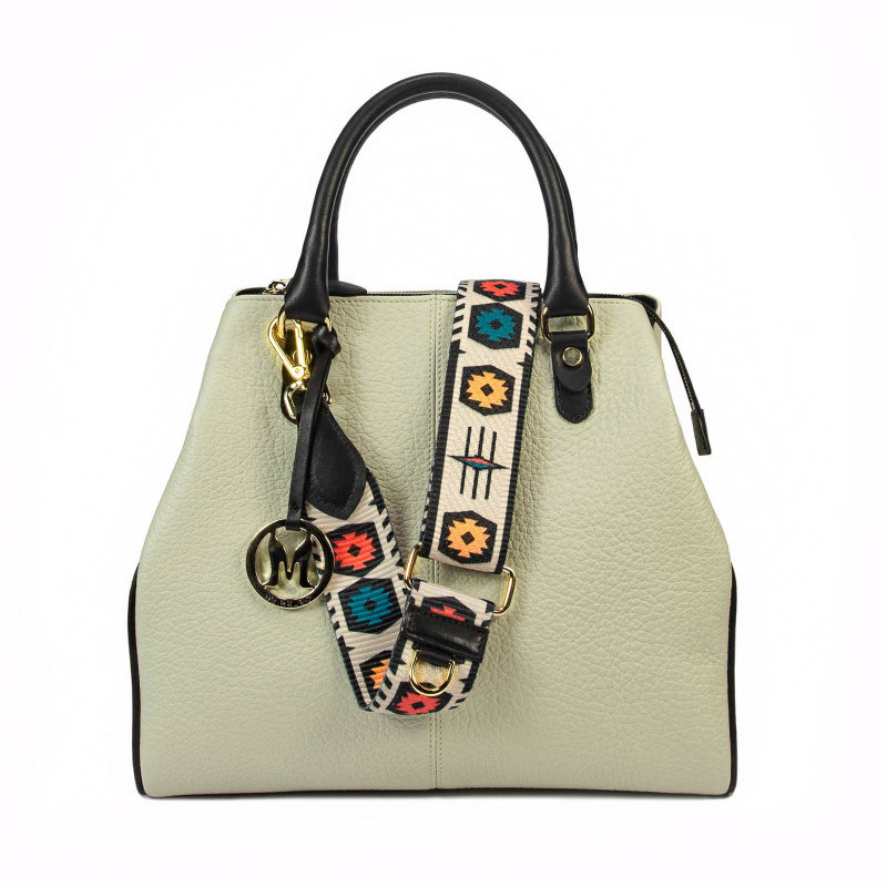 Sac à main femme 002g nude latte+noir