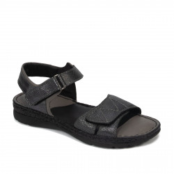 Sandales femme 5090 noir métallisé combiné