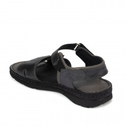 Sandales femme 5090 noir métallisé combiné