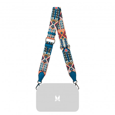 Bandoulière (sangle) 105g multicolore+bleu électrique