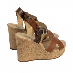 Sandales femme 5095 marron combiné