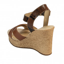Sandales femme 5095 marron combiné