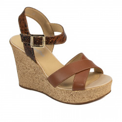 Sandales femme 5095 marron combiné