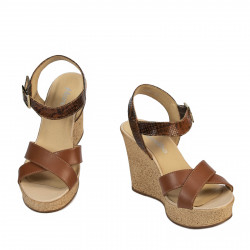 Sandales femme 5095 marron combiné