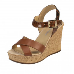 Sandales femme 5095 marron combiné