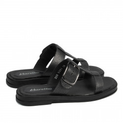 Sandales femme 5091 noir métallisé