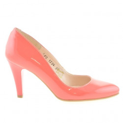 Chaussures élégantes femme 1234 verni rouge corail