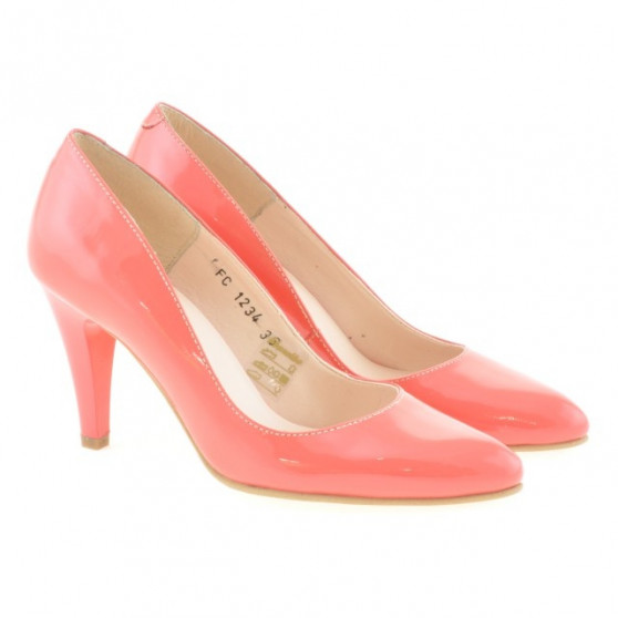 Chaussures élégantes femme 1234 verni rouge corail