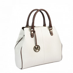 Sac à main femme 002g blanc+marron