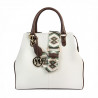 Sac à main femme 002g blanc+marron