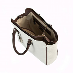 Sac à main femme 002g blanc+marron