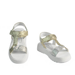 Sandales femme 5082 argenté+doré