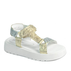 Sandales femme 5082 argenté+doré