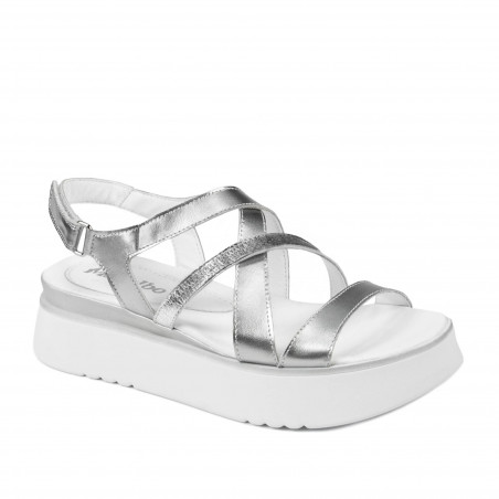 Sandales femme 5100 argent combiné