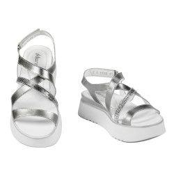 Sandales femme 5100 argent combiné