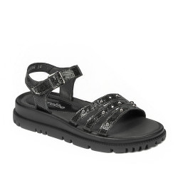 Sandales femme 5096 noir métallisé