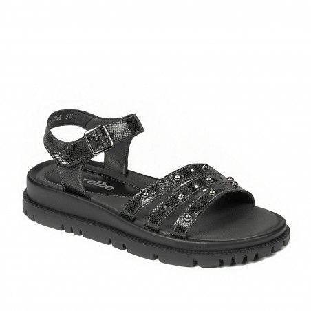 Sandales femme 5096 noir métallisé