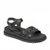 Sandales femme 5096 noir métallisé