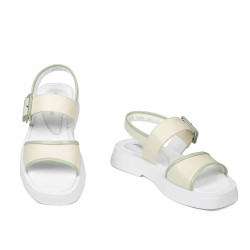 Sandales femme 5094 beige combiné