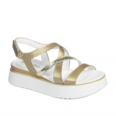 Sandales femme 5100 doré combiné