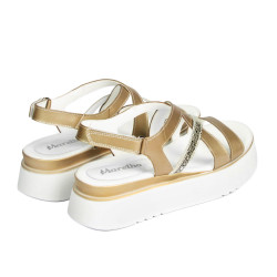 Sandales femme 5100 doré combiné