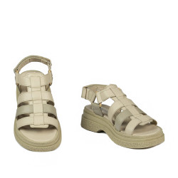 Sandales femme 5099 beige combiné