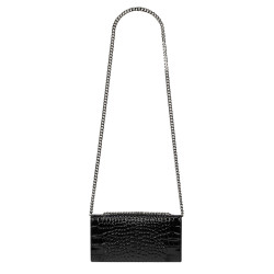 Sac à main femme bandoulière 008g croco verni noir