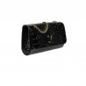 Sac à main femme bandoulière 012g croco verni noir