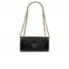 Sac à main femme bandoulière 012g croco verni noir