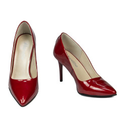 Chaussures élégantes femme 1293 vernis rouge nacré