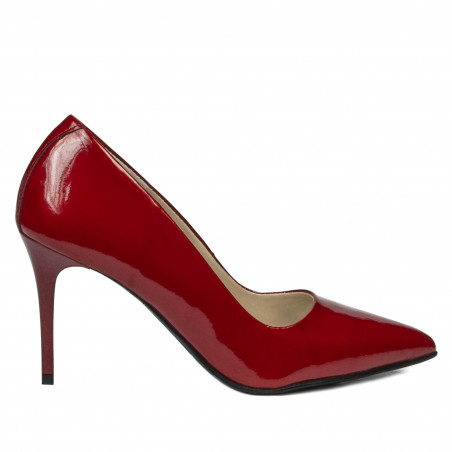 Chaussures élégantes femme 1293 vernis rouge nacré