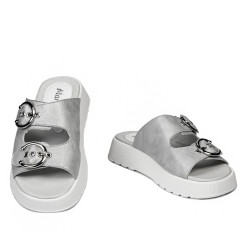 Sandales femme 5084-1 argent nacré