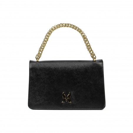 Sac à main pour femme à bandoulière 010g noir saffiano
