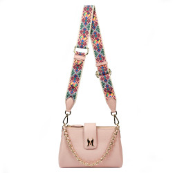 Sac à main femme bandoulière 003g rose poudré