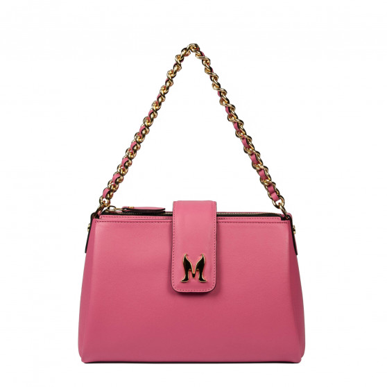 Sac à main femme bandoulière 003g rose barbie+noir