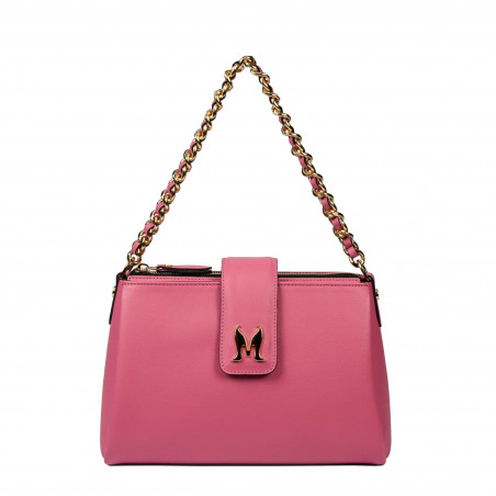Sac à main femme en bandoulière 003g rose Barbie + noir