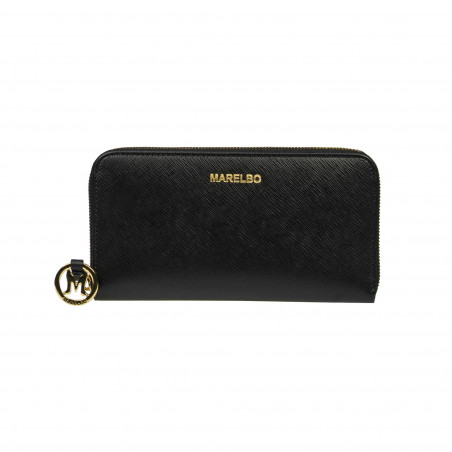 Portefeuille femme 200g noir saffiano